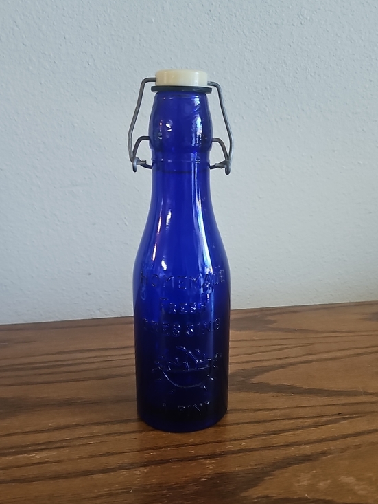 Crownford Giftware Corp. Other - 1975 Made in Italy 1 Pint Homemade Fresh Dressing Cobalt Blue Bottle Tote 8